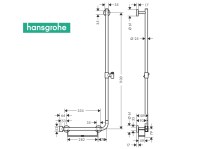 MEDIDAS BARRA DUCHA CON REPISA UNICA COMFORT HANSGROHE